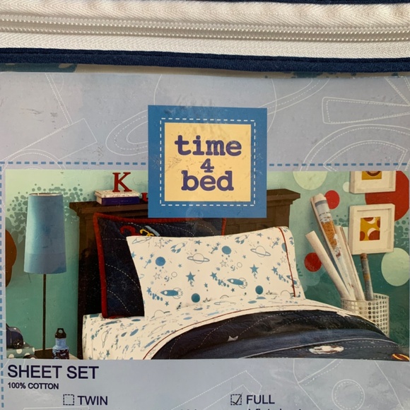 Space & The Galaxy NEW Full Flat Sheet + Pillowcase - Picture 6 of 7